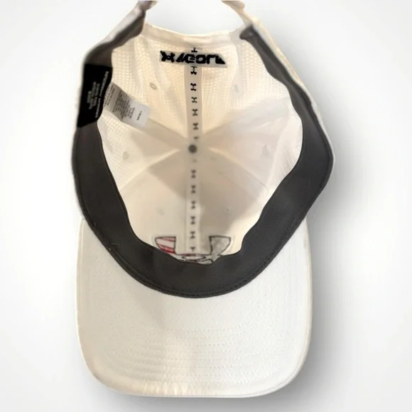 Under Armour White Golf Baseball Cap Strap Back Red White Blue UA - Picture 4 of 5